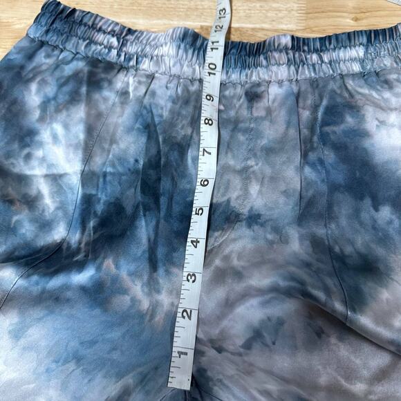 ATM NWT Charmeuse Tie Dye 100% Silk Crop Pants Size M Elastic Waist Pull-On - Picture 9 of 10
